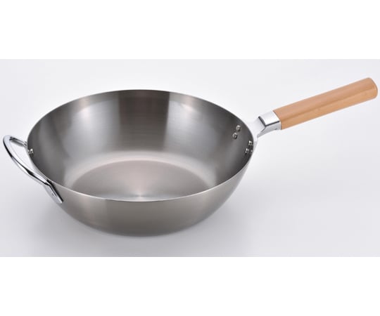 千歳 鉄 木柄深型フライパン 28cm　CS-010